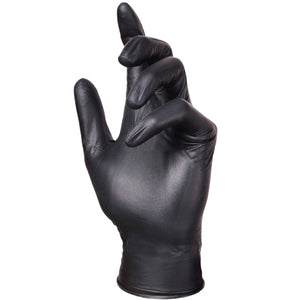 Gloves Black Nitrile Medium Pack 100